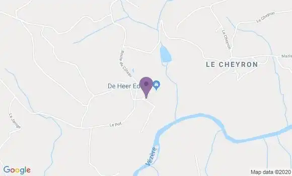 Localisation Banque Postale Agence de Condat sur Ganaveix