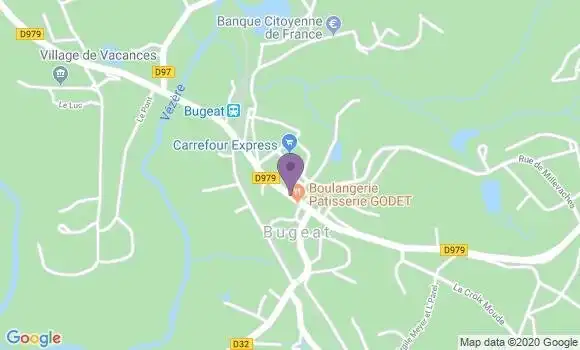 Localisation Banque Postale Agence de Bugeat