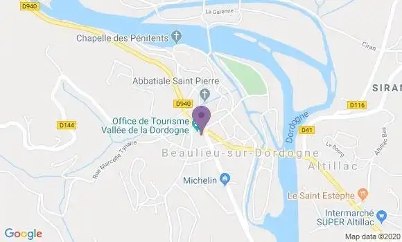 Localisation Banque Postale Agence de Beaulieu sur Dordogne