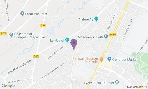 Localisation Banque Postale Agence de Bourges Chancellerie