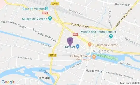 Localisation Banque Postale Agence de Vierzon