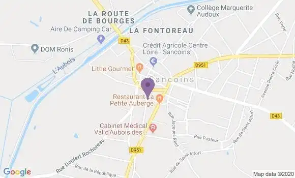 Localisation Banque Postale Agence de Sancoins