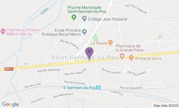 Localisation Banque Postale Agence de Saint Germain du Puy