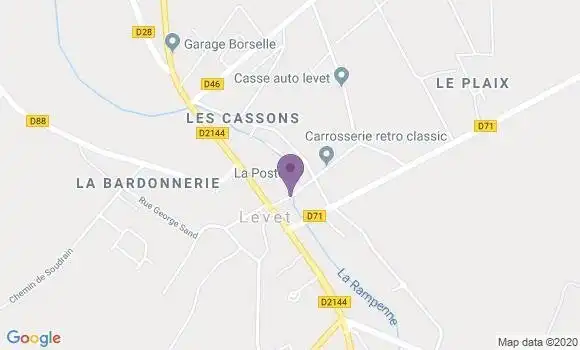 Localisation Banque Postale Agence de Levet