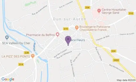 Localisation Banque Postale Agence de Dun sur Auron