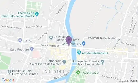 Localisation Banque Postale Agence de Saintes