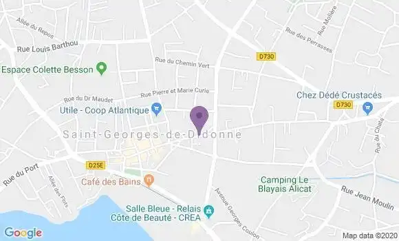 Localisation Banque Postale Agence de Saint Georges de Didonne