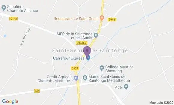 Localisation Banque Postale Agence de Saint Genis de Saintonge