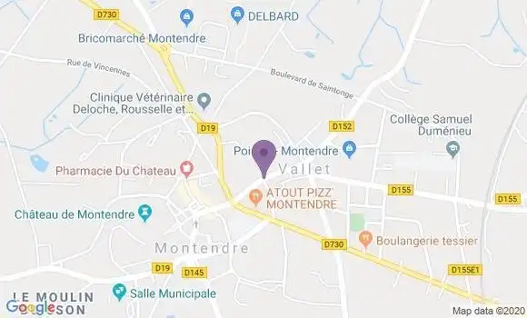 Localisation Banque Postale Agence de Montendre
