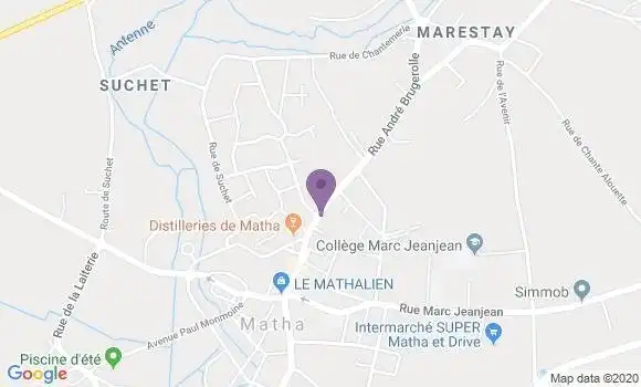 Localisation Banque Postale Agence de Matha