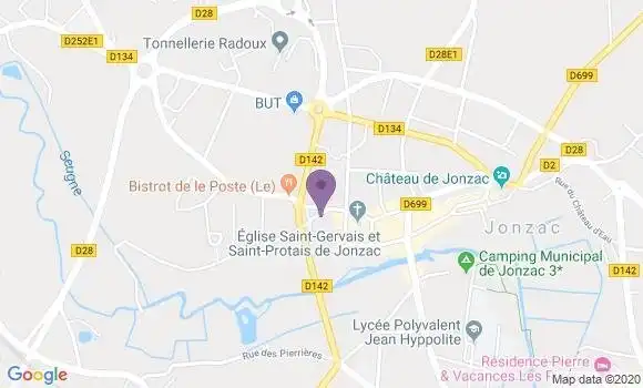 Localisation Banque Postale Agence de Jonzac