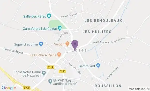 Localisation Banque Postale Agence de Cozes