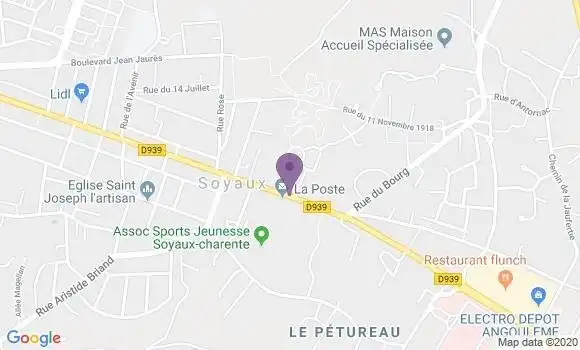 Localisation Banque Postale Agence de Soyaux
