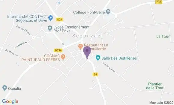 Localisation Banque Postale Agence de Segonzac