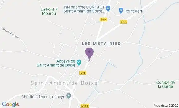 Localisation Banque Postale Agence de Saint Amant de Boixe