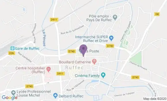 Localisation Banque Postale Agence de Ruffec