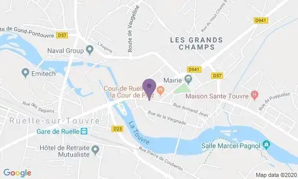 Localisation Banque Postale Agence de Ruelle sur Touvre