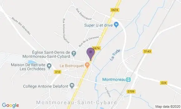 Localisation Banque Postale Agence de Montmoreau Saint Cybard