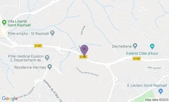Localisation LCL Agence de Saint Raphaël Valescure