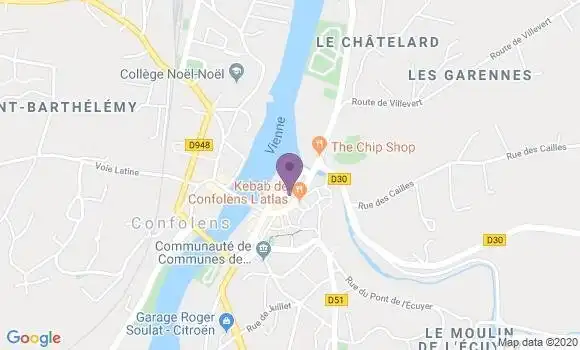 Localisation Banque Postale Agence de Confolens