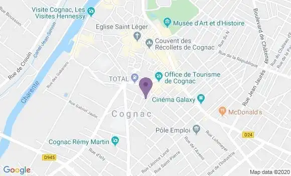 Localisation Banque Postale Agence de Cognac