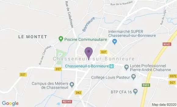 Localisation Banque Postale Agence de Chasseneuil sur Bonnieure