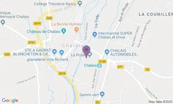 Localisation Banque Postale Agence de Chalais
