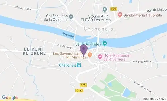 Localisation Banque Postale Agence de Chabanais