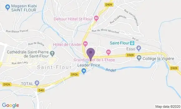 Localisation Banque Postale Agence de Saint Flour Faubourg