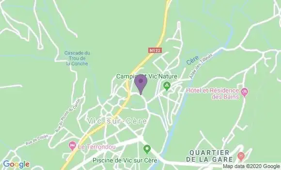 Localisation Banque Postale Agence de Vic sur Cère