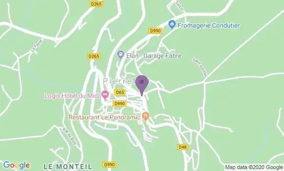Localisation Banque Postale Agence de Pierrefort