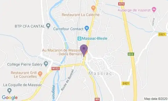 Localisation Banque Postale Agence de Massiac