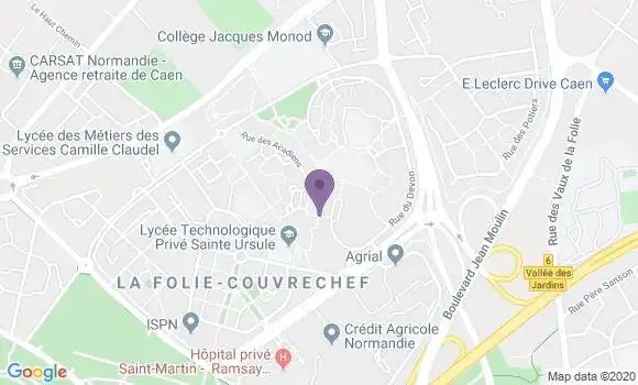 Localisation Banque Postale Agence de Caen la Folie Couvrechef