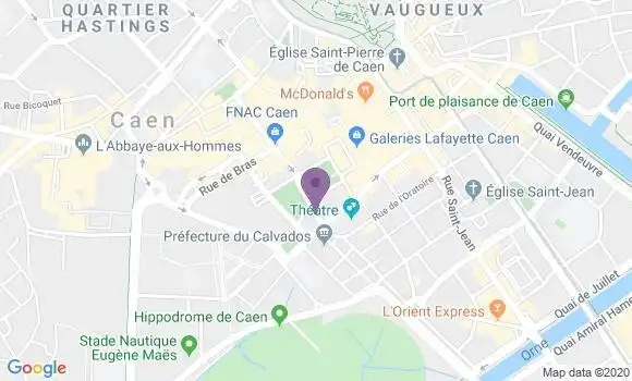 Localisation Banque Postale Agence de Caen Gambetta