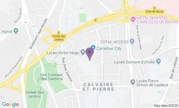 Localisation Banque Postale Agence de Caen Calvaire Saint Pierre