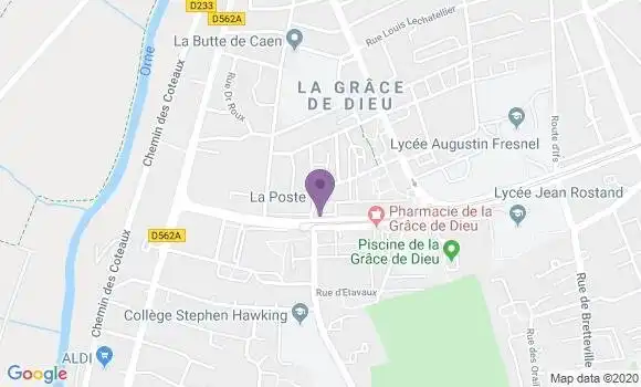 Localisation Banque Postale Agence de Caen Grace de Dieu