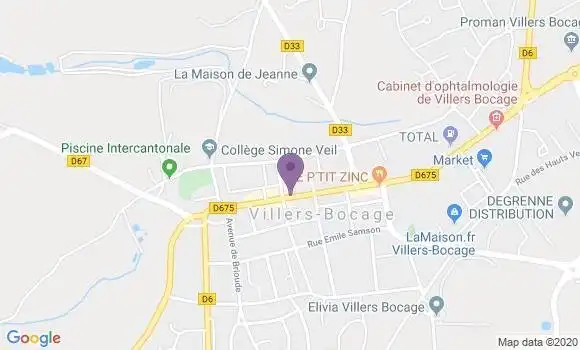 Localisation Banque Postale Agence de Villers Bocage