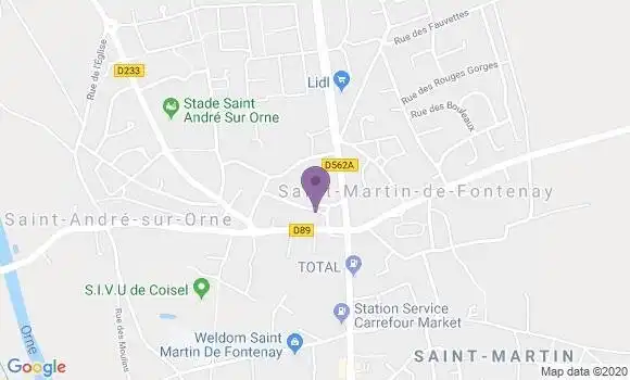 Localisation Banque Postale Agence de Saint André sur Orne