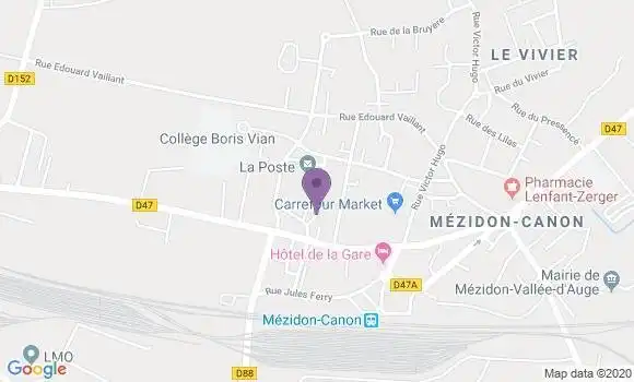 Localisation Banque Postale Agence de Mézidon Canon
