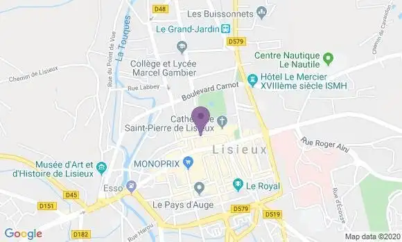Localisation Banque Postale Agence de Lisieux
