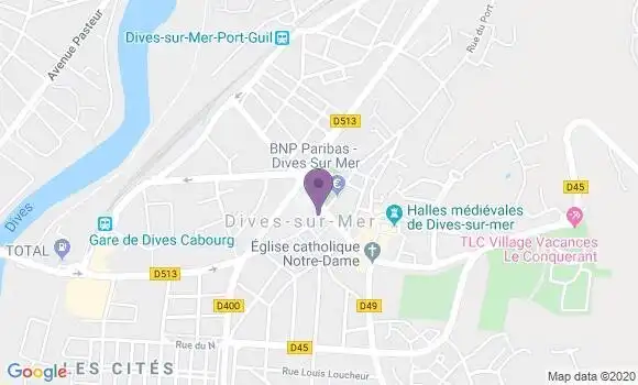 Localisation Banque Postale Agence de Dives sur Mer