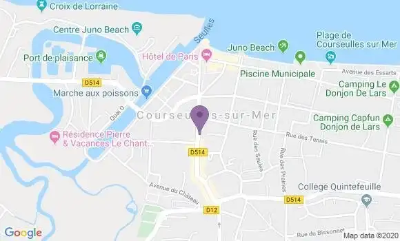 Localisation Banque Postale Agence de Courseulles sur Mer