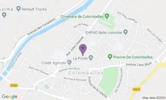 Localisation Banque Postale Agence de Colombelles