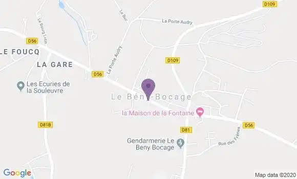 Localisation Banque Postale Agence de Le Beny Bocage