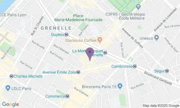Localisation LCL Agence de Paris Motte Picquet