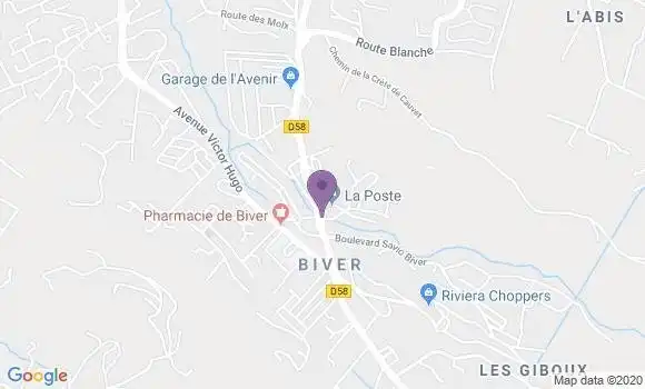 Localisation Banque Postale Agence de Gardanne Biver