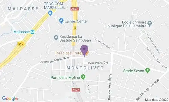 Localisation Banque Postale Agence de Marseille Montolivet