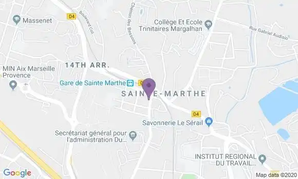 Localisation Banque Postale Agence de Marseille Sainte Marthe