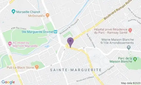Localisation Banque Postale Agence de Marseille Sainte Marguerite