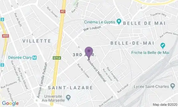 Localisation Banque Postale Agence de Marseille National